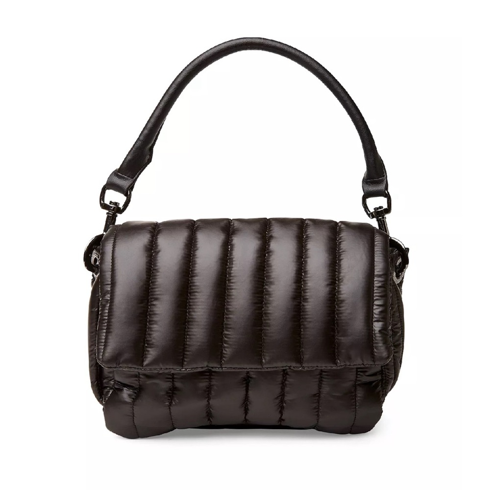 Think Royln Black Bag Puffer/Quilted Crossbody Bag Shiny Black Polyester